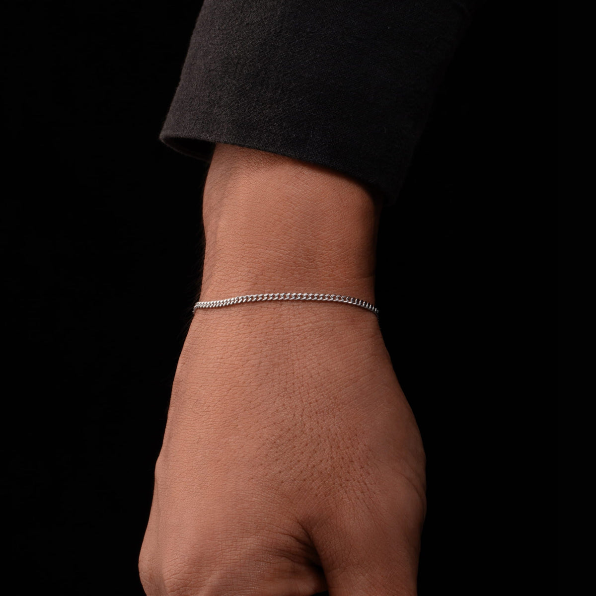 Minimal Curb Bracelet - silver chain bracelet sleek link