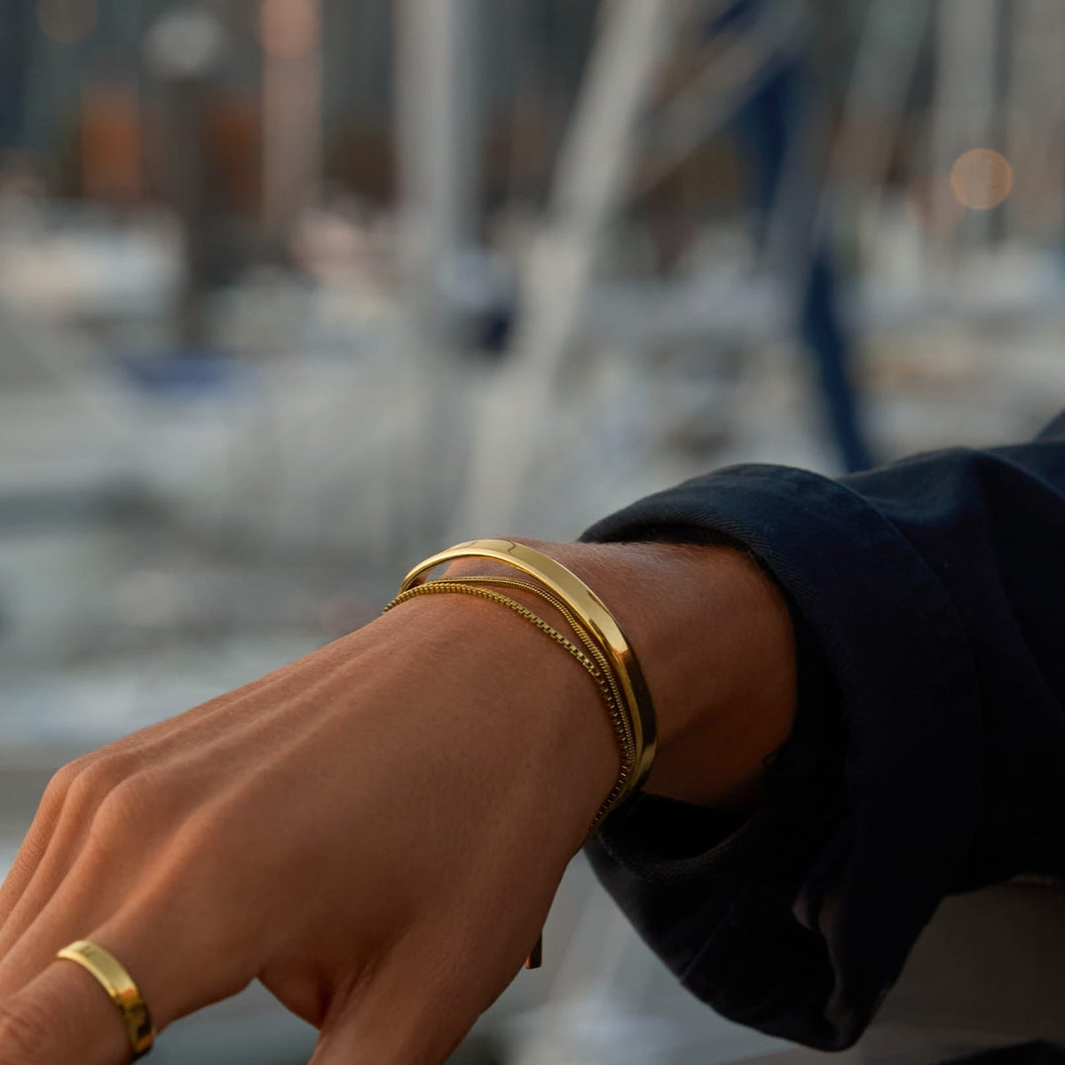 Classic Unisize Cuff - gold-toned bangle bracelet sleek minimalist