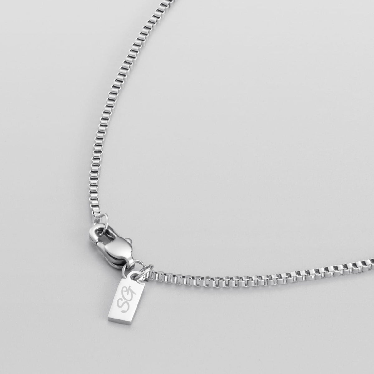 Minimal Box Chain - Silver - silver box chain necklace sleek