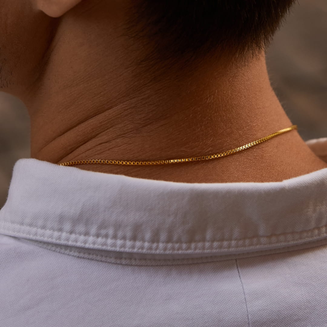 Minimal Box Chain - sleek gold-toned box chain necklace