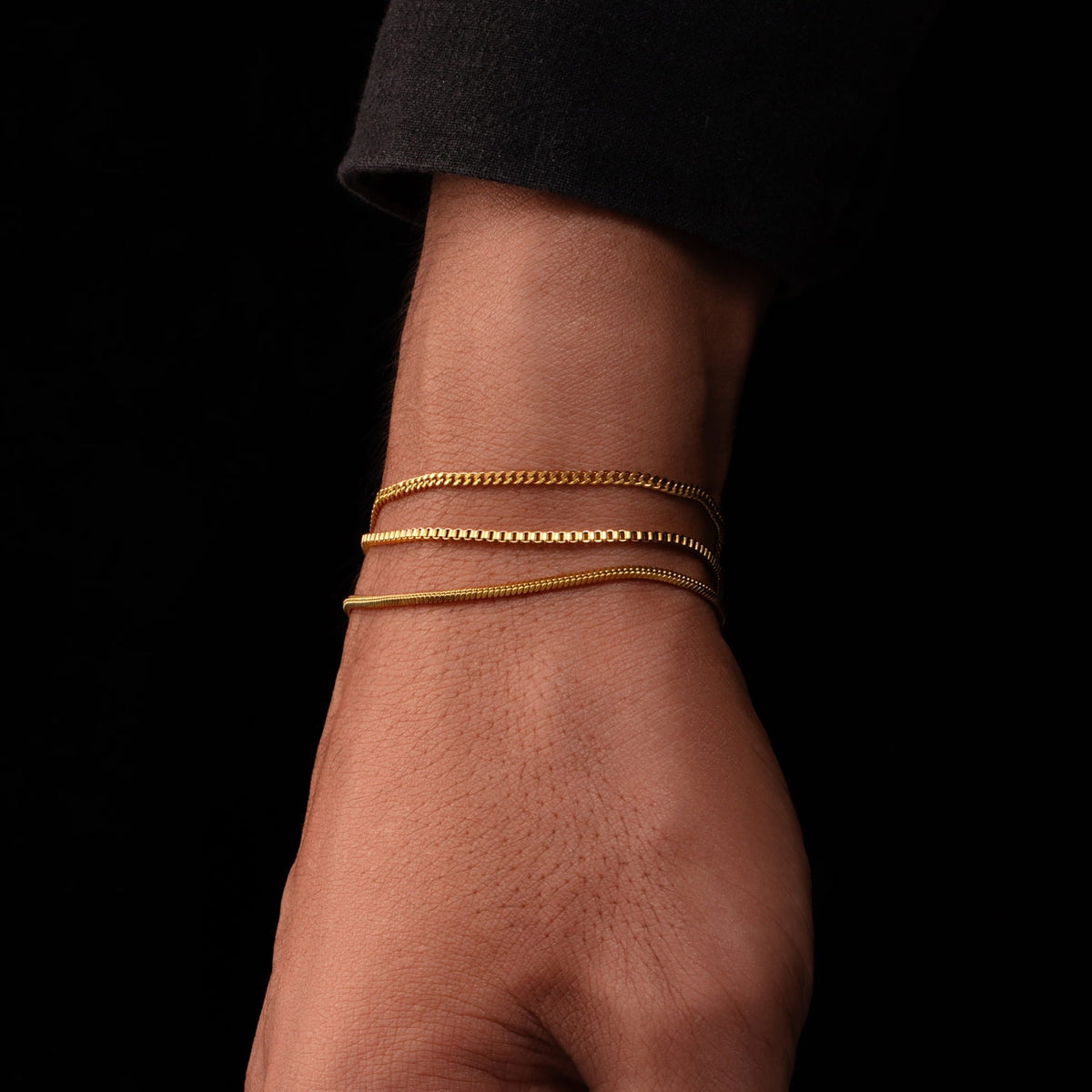 Minimal Bracelet Stack - gold-toned chain bracelets link styles