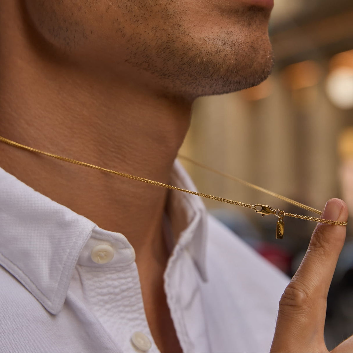 Minimal Curb Chain - delicate gold chain necklace pendant