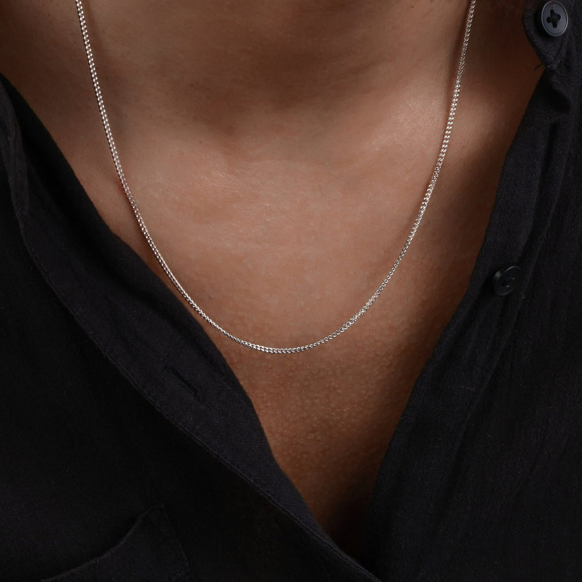 Minimal Curb Chain - delicate silver chain necklace fine