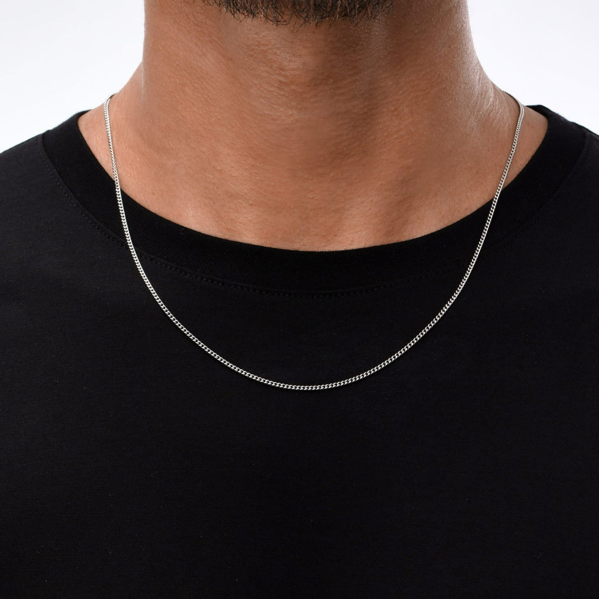 Minimal Curb Chain - silver chain necklace sleek link