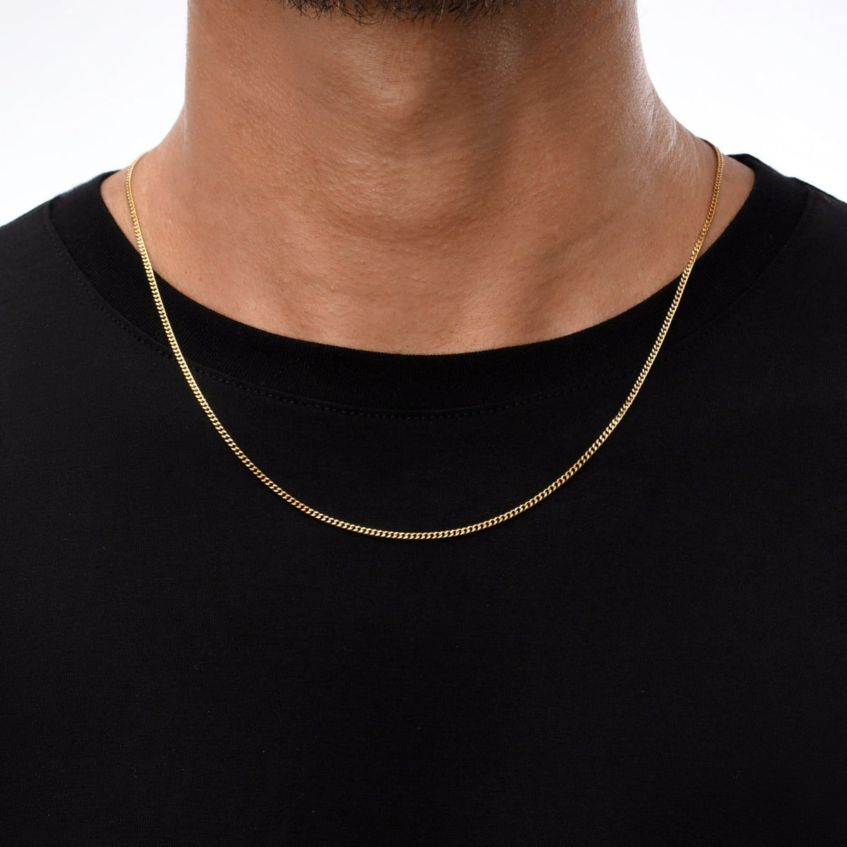 Minimal Curb Chain - sleek gold-colored curb chain necklace