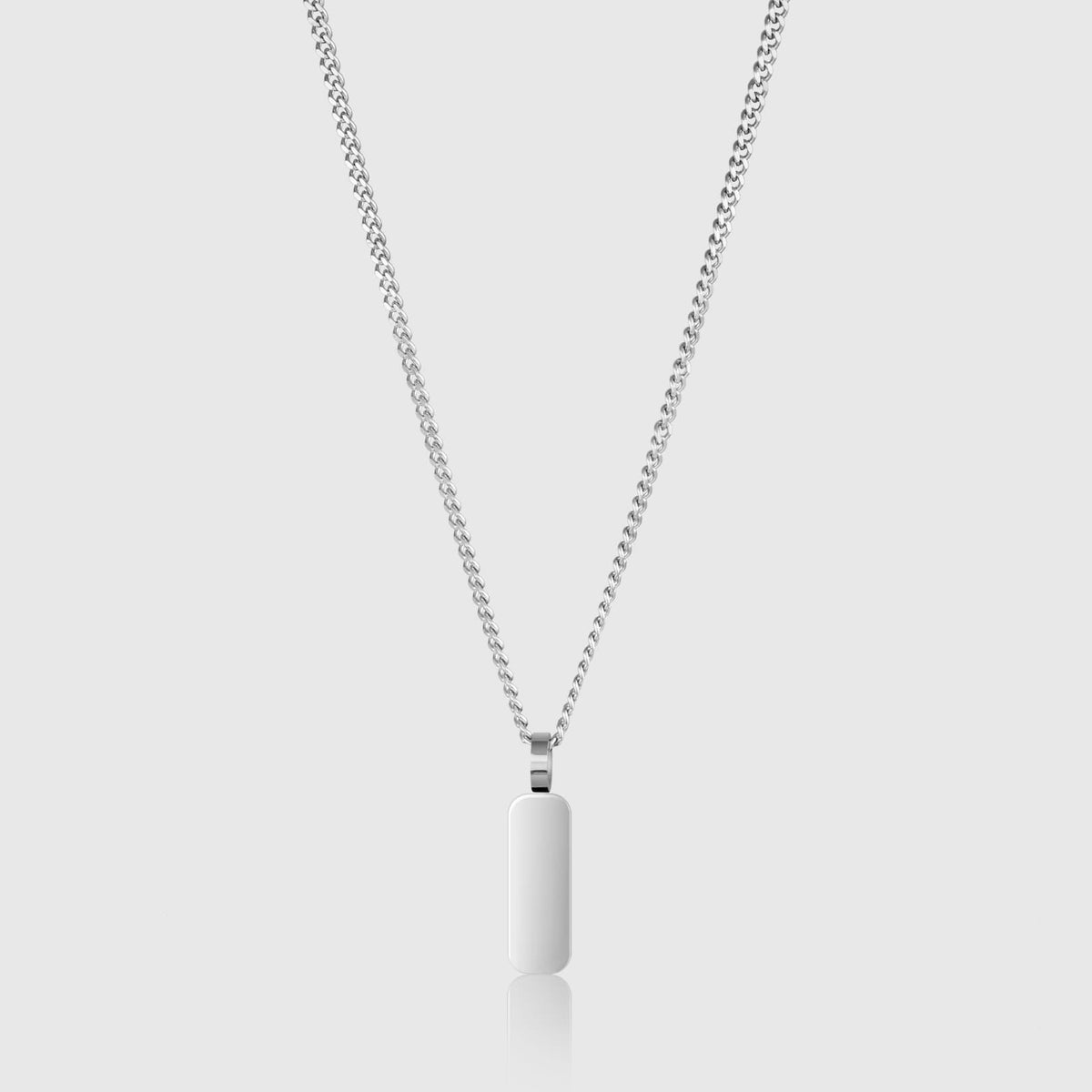 Minimal Pendant & Curb Chain - silver chain necklace sleek minimalist