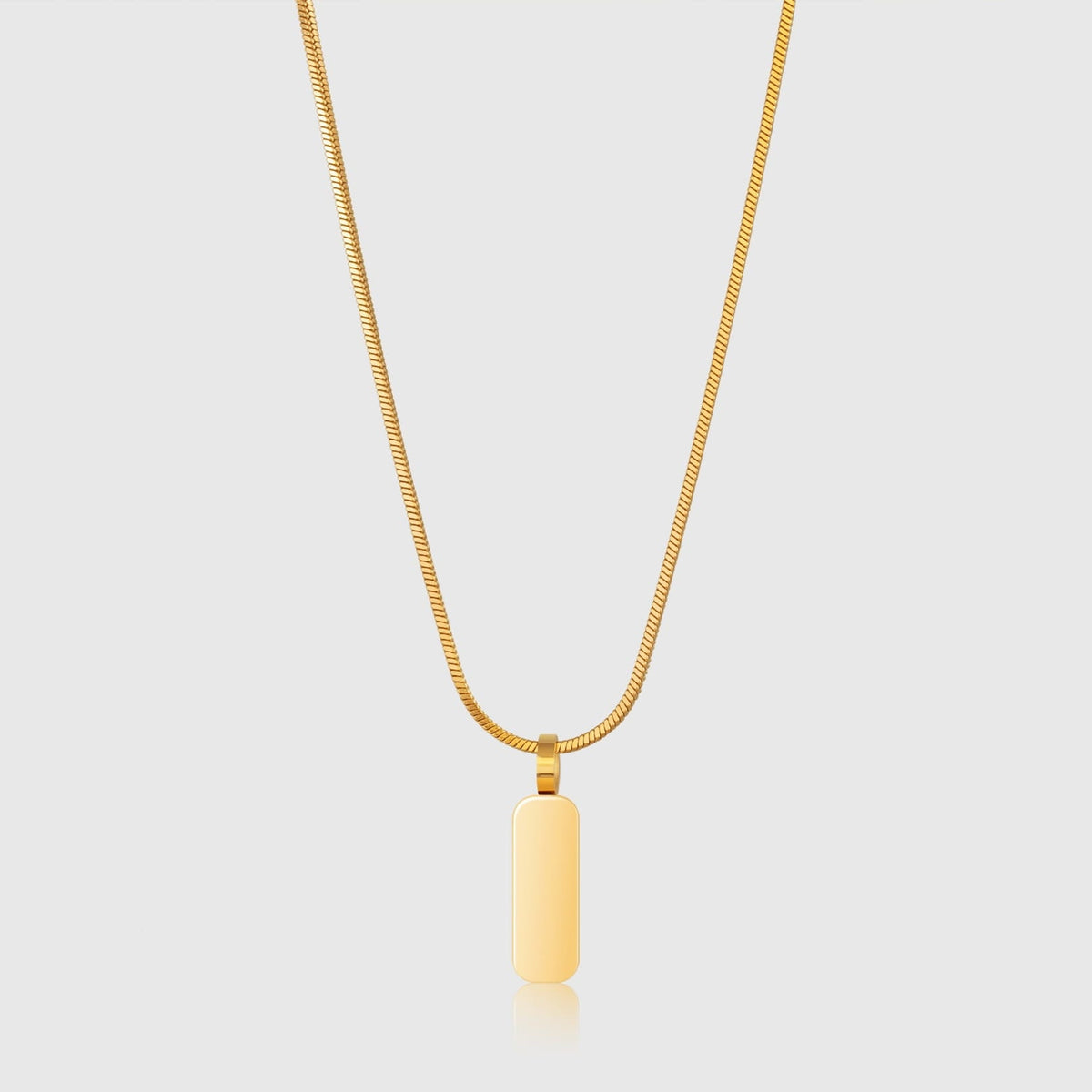 Minimal Pendant & Square Chain - gold-toned snake chain necklace sleek