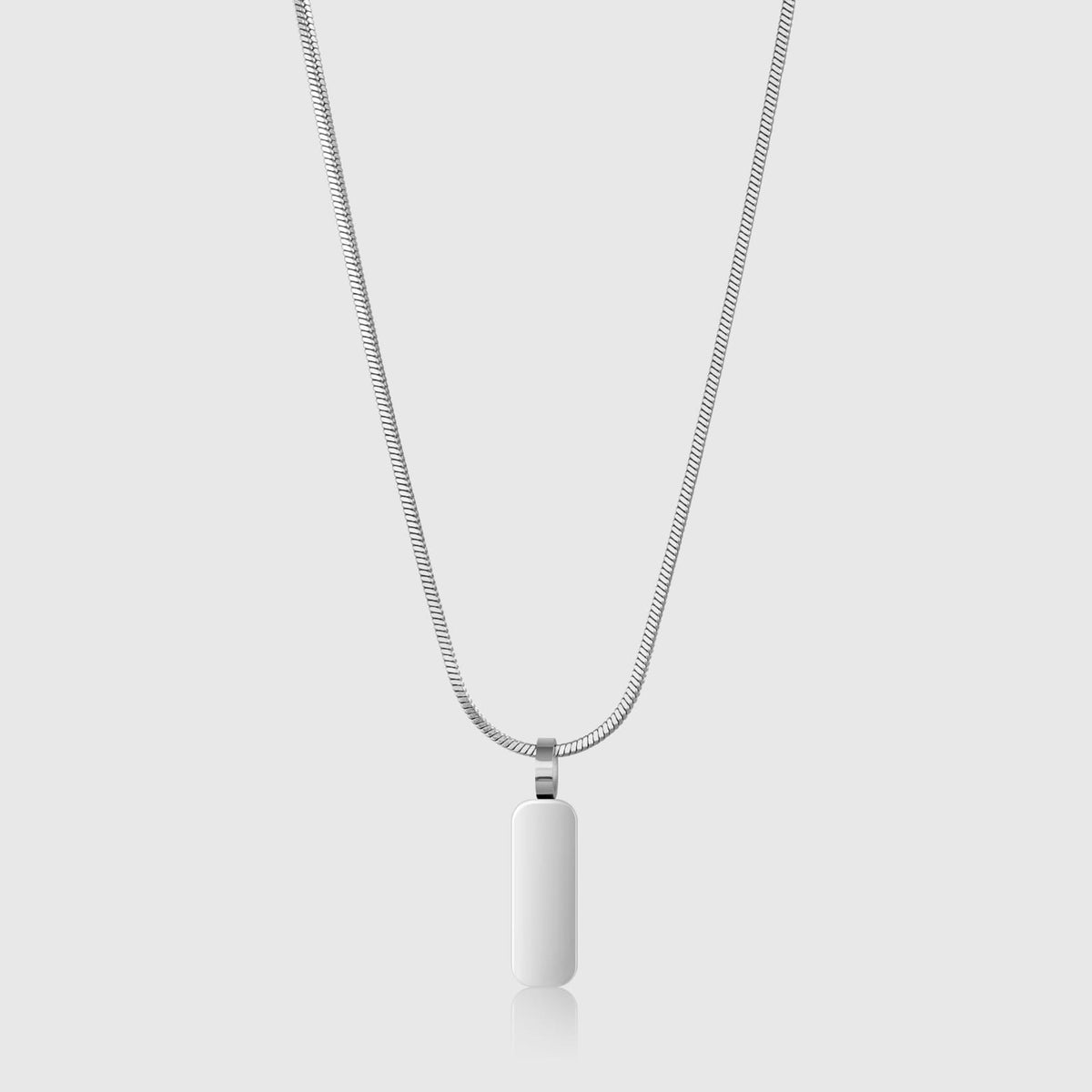 Minimal Pendant & Square Chain - silver snake chain necklace minimalist
