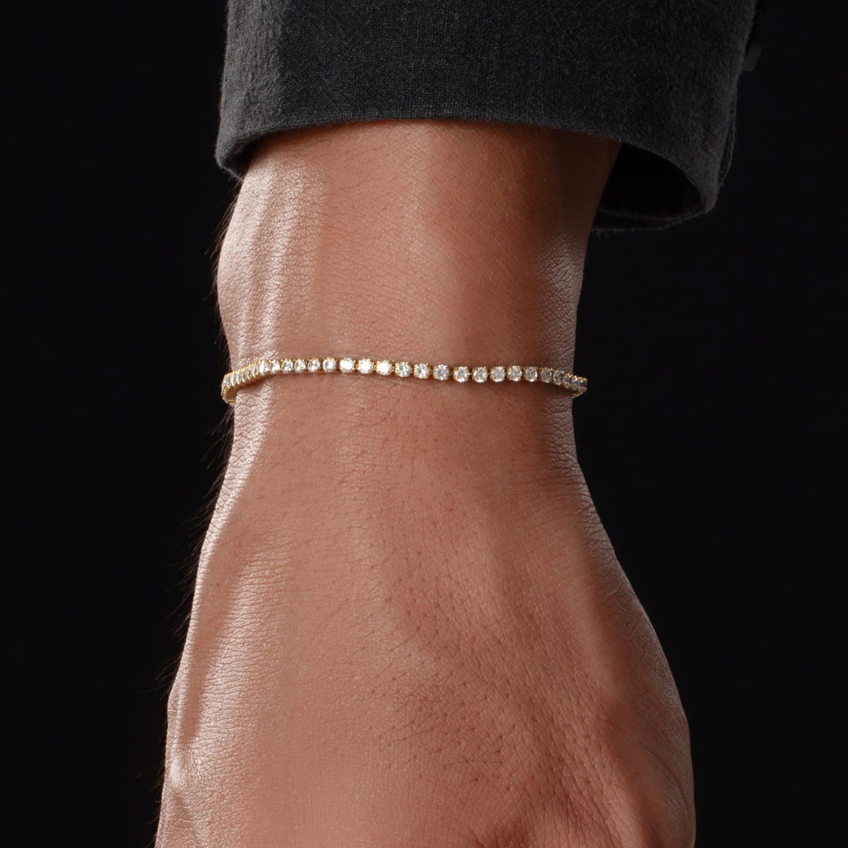 Minimal Tennis Bracelet - gold tennis bracelet adorned row