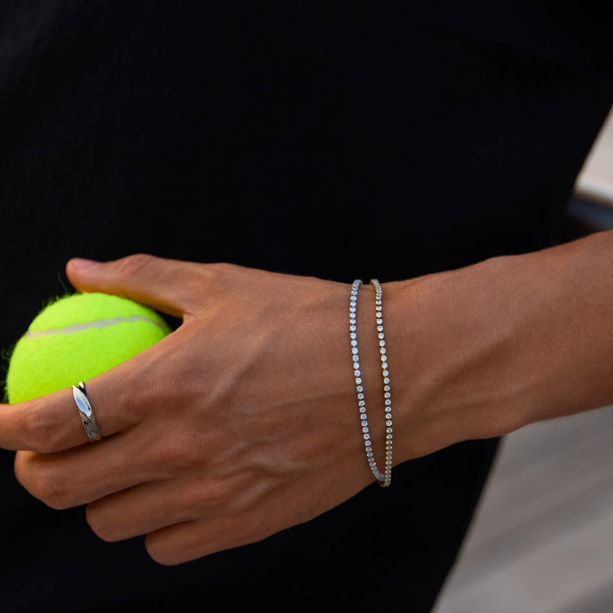 Minimal Tennis Bracelet - sleek silver tennis bracelet adorned