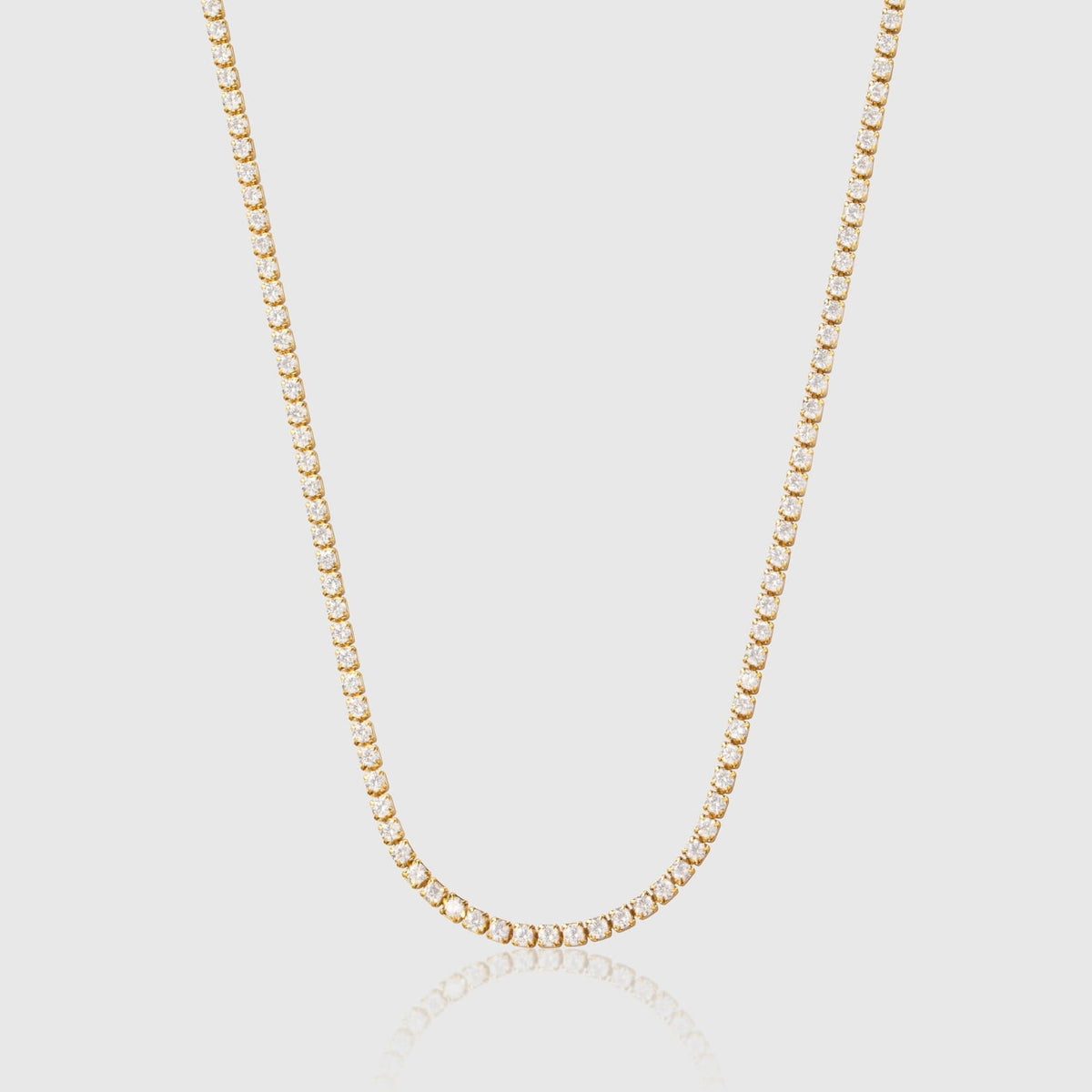 Minimal Tennis Necklace - delicate gold tennis necklace adorned