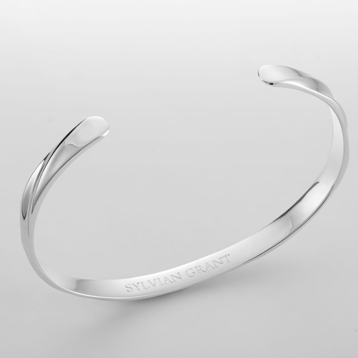 Twisted Unisize Cuff - silver-toned open-ended cuff bracelet smooth